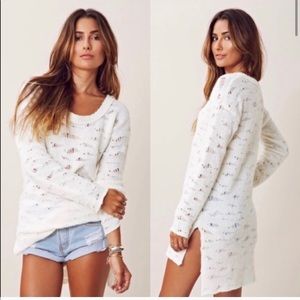 Free People-Eye on You pullover Distressed sweater